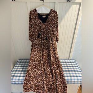 Pink chicken floral maxi dress